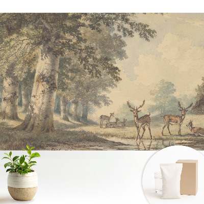 Cerb de pădure lângă pârâu