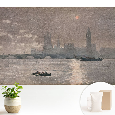 Reflexii de culoare ale râului în amurg urban