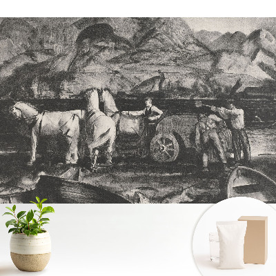 Munca la munte cu caii