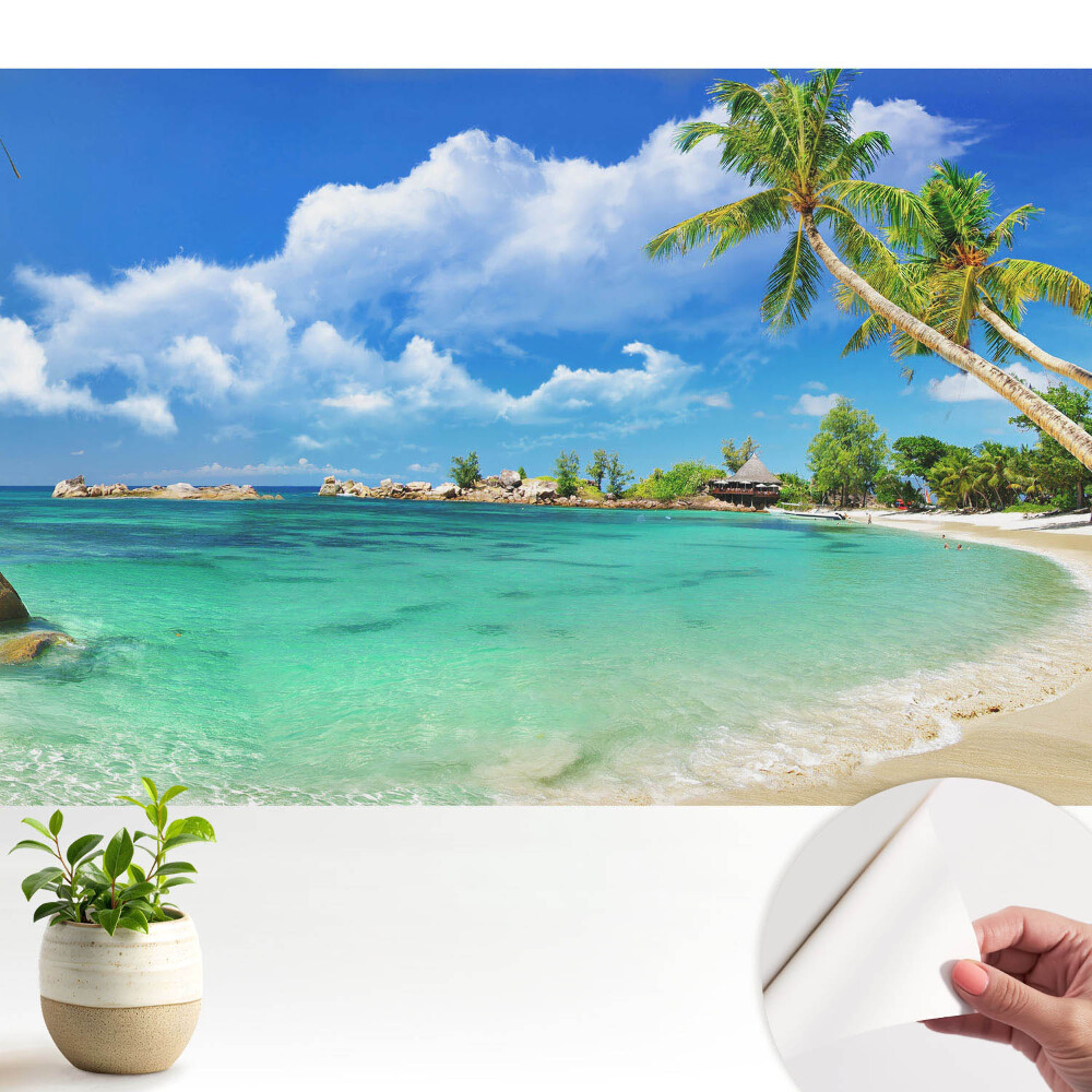 Palmieri exotici pe plajă