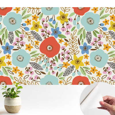 Flori colorate pe fundal alb