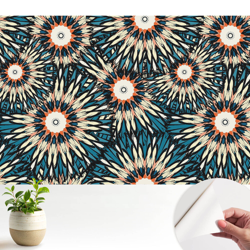 Flori energice într-o compoziție repetabilă