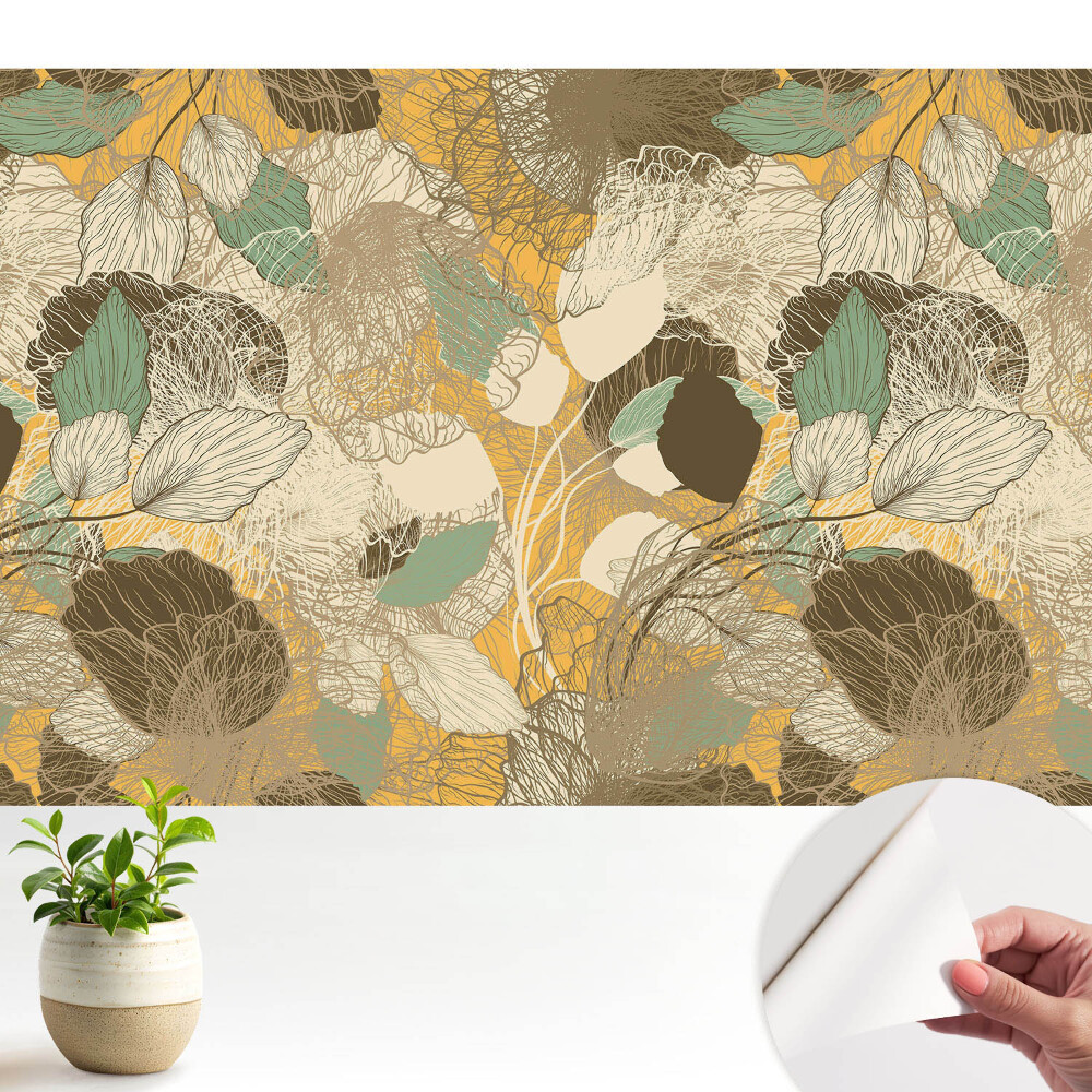 Frunze și flori delicate într-un model armonios