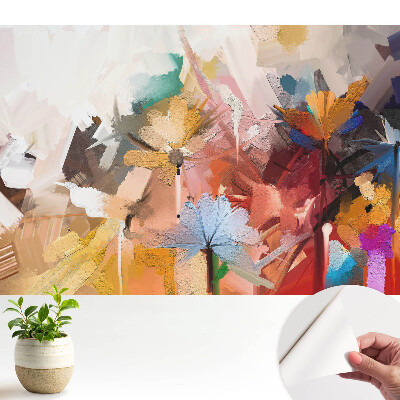 Flori abstracte în nuanțe vibrante care exprimă energia culorilor