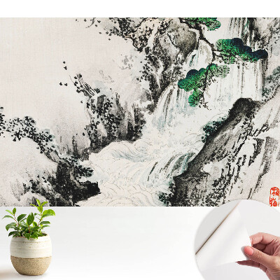 Peisaj oriental cu cascade