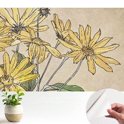 Flori galbene pe un fundal bej