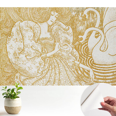 Femeie cu lebede în stil de basm