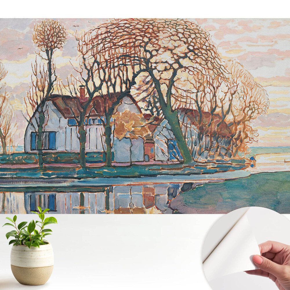 Imagine în oglindă a peisajului rural liniștit