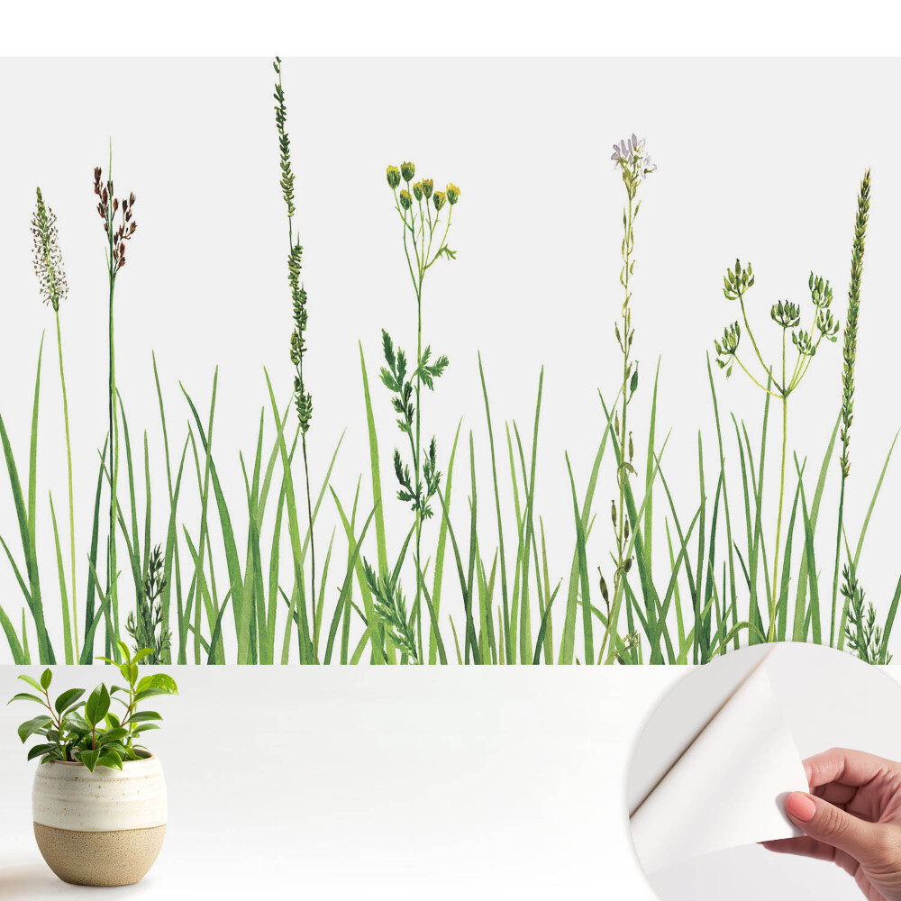 Flori sălbatice și ierburi în acuarelă, armonie a naturii