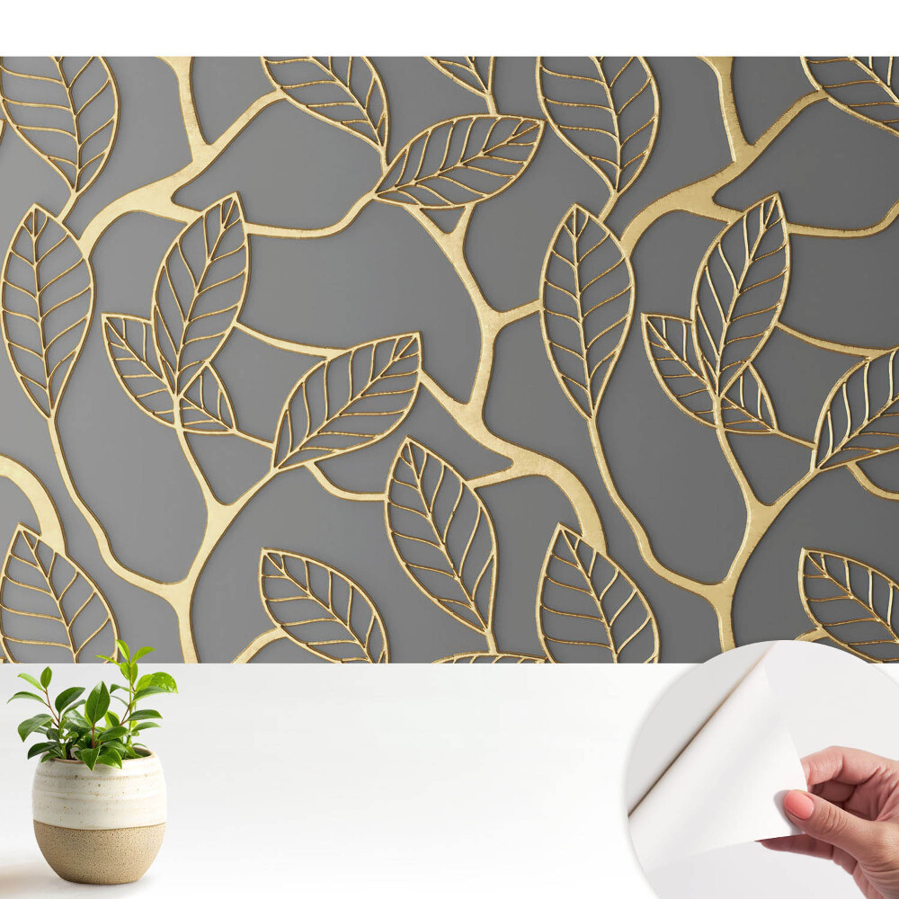 Frunze pe un fundal gri, model subtil