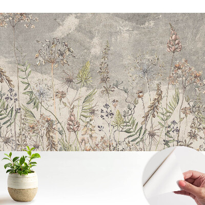 Flori rustice pe un fundal gri