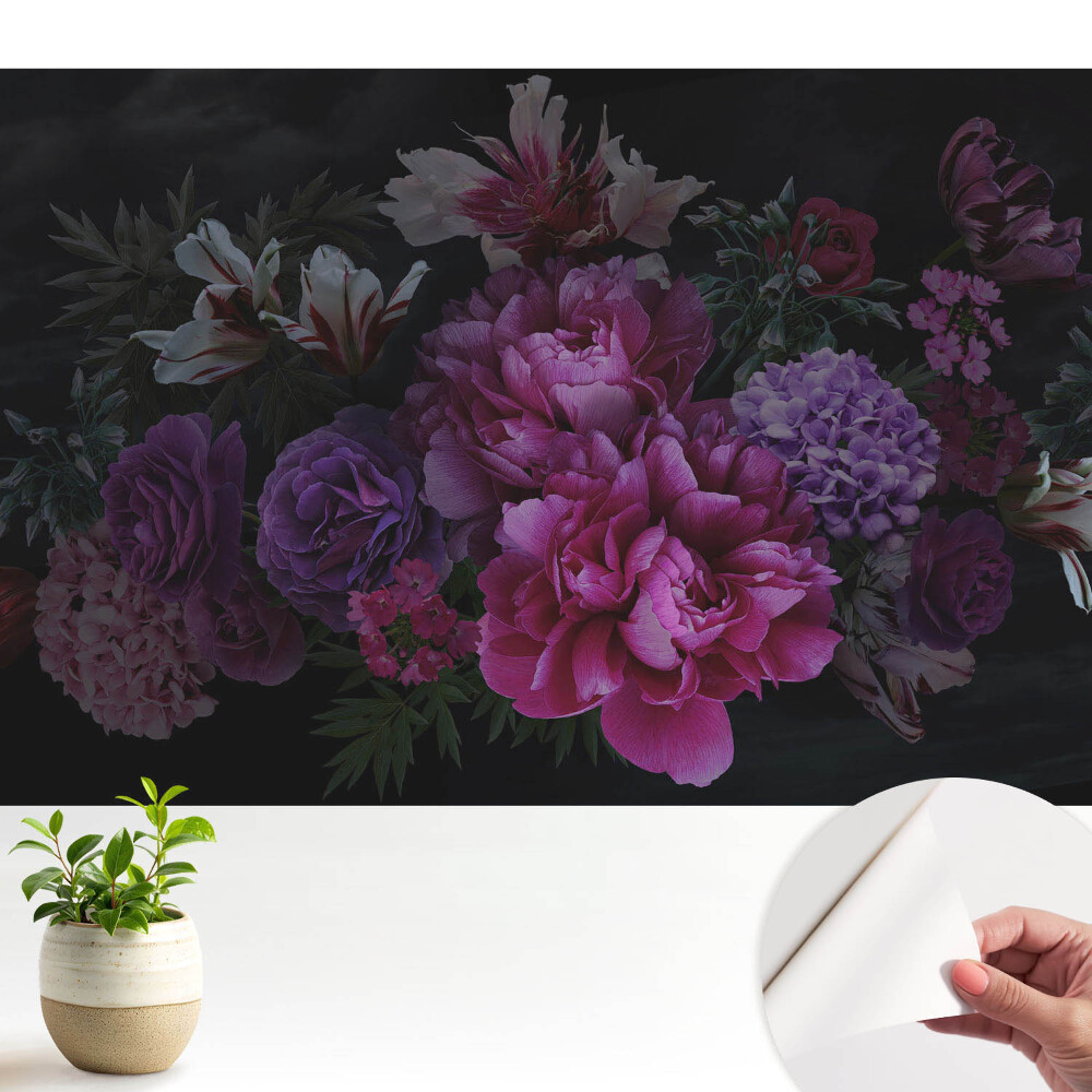 Flori romantice pe un fundal întunecat