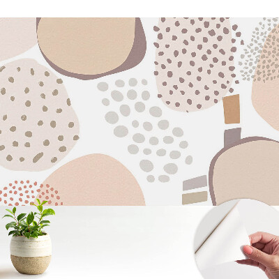 Puncte abstracte cu motiv de fructe în nuanțe de bej