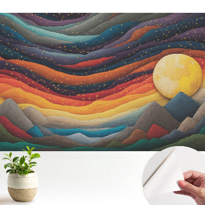 Peisaj montan abstract, noapte cosmică