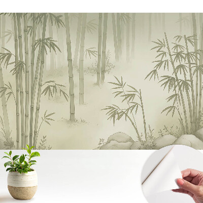 Pădure de bambus într-o ceață delicată