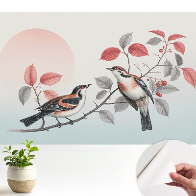 Păsări pe o ramură, compoziție armonioasă