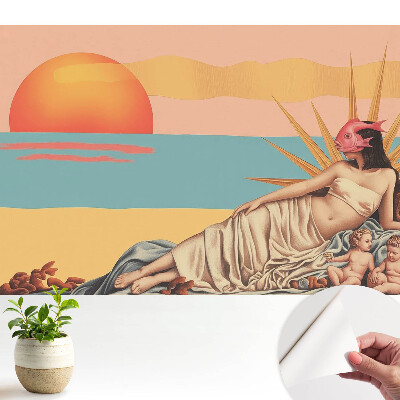 Tablou în stil suprarealist renascentist în tonuri pastel