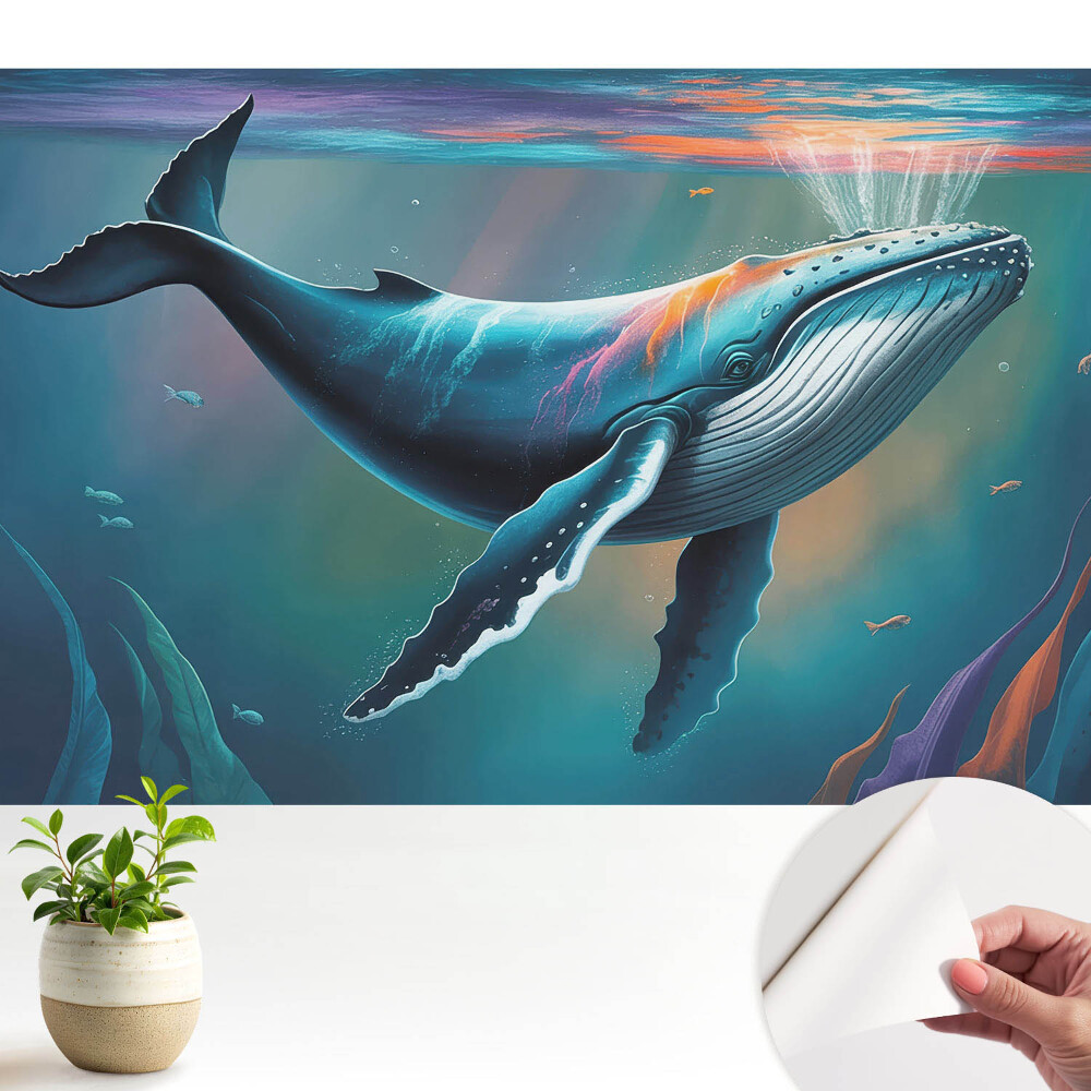 O balenă în culorile oceanului