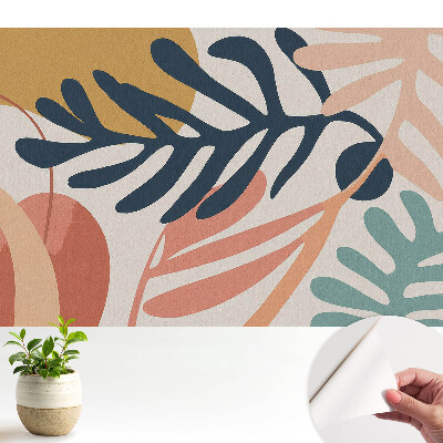 Forme abstracte cu frunze în culori vibrante