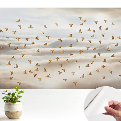 Păsări care zboară în nori