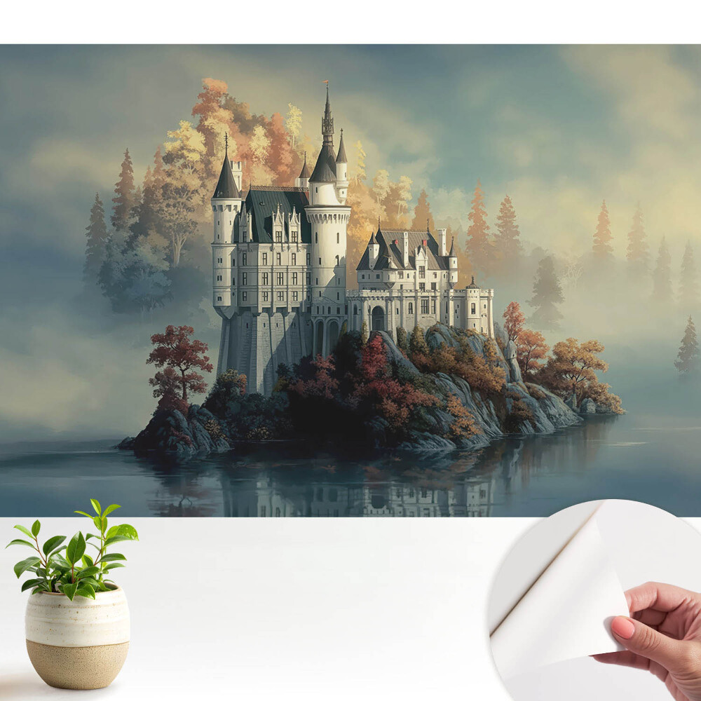 Castelul în toamnă reflectat în apă