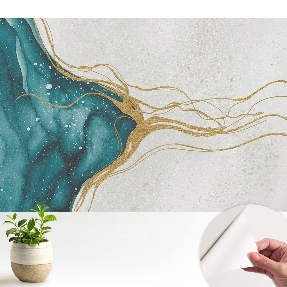 Abstracție în turcoaz și galben