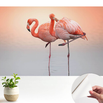 Flamingo pe fundal pastel