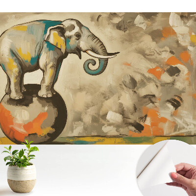 Elefant colorat pe o minge jucărie