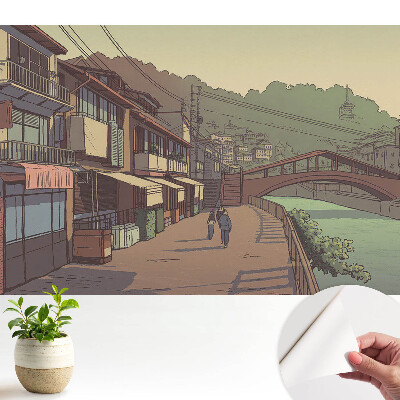 Podul și strada în culori pastelate