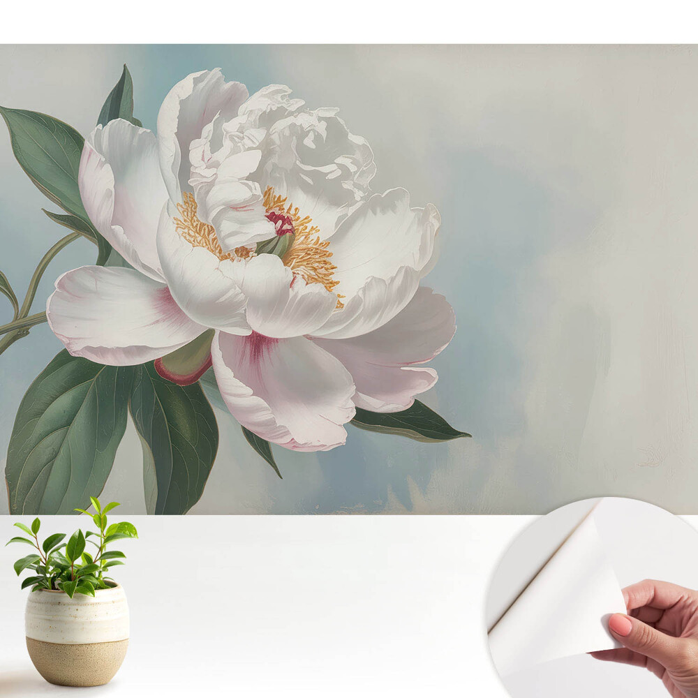 Bujor pe fundal albastru