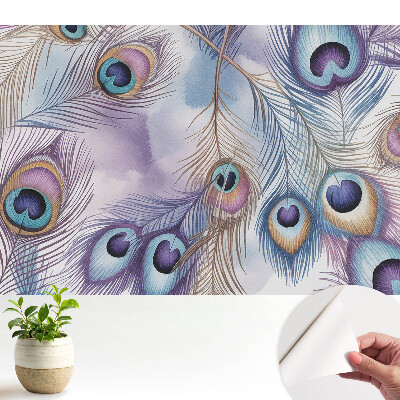 Pene de păun abstracte în nuanțe pastelate