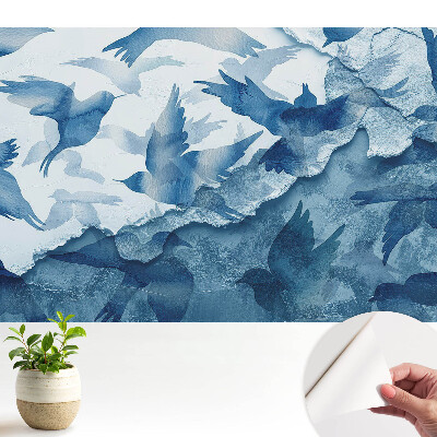 Păsări albastre abstracte