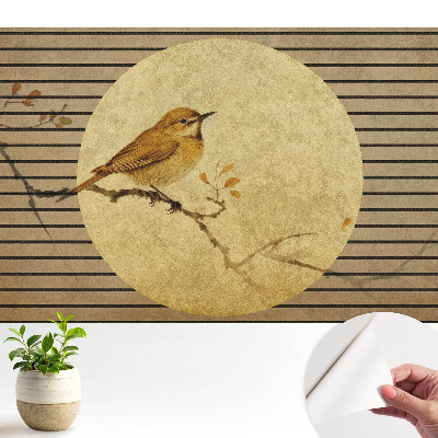 Pasăre pe o ramură armonie a naturii în stil japonez