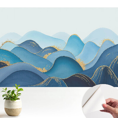 Valuri albastre cu accente galbene