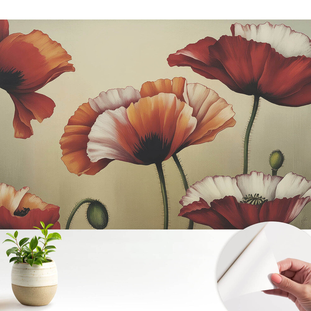 Flori de mac într-un stil clasic