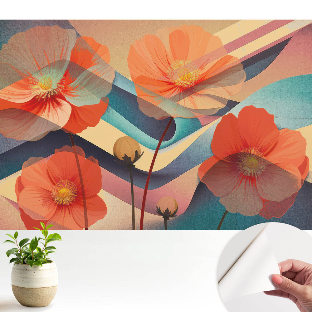 Forme abstracte de flori portocalii