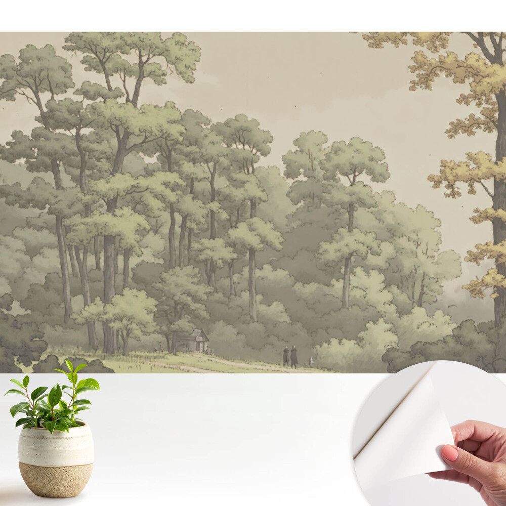 Un peisaj împădurit liniștit