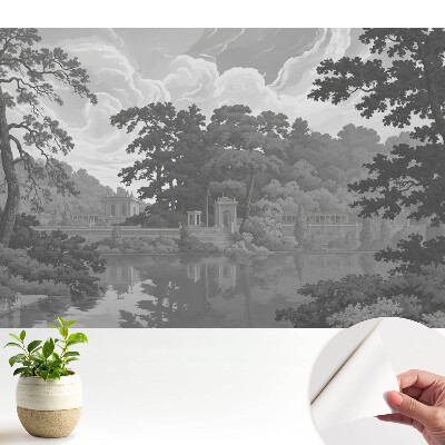 Peisaj clasic cu lac și copaci