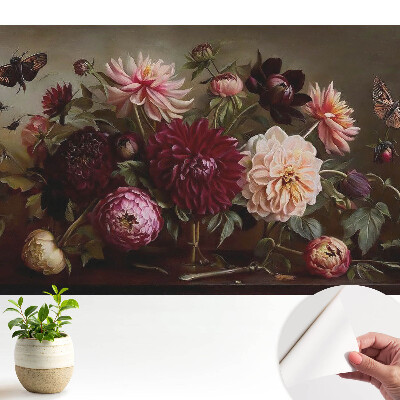 Flori și fluturi într-un buchet clasic