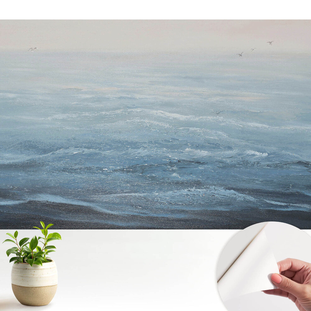 Valuri albastre și păsări