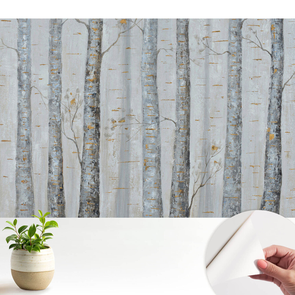 Pădure de mesteacăn într-o compoziție clasică