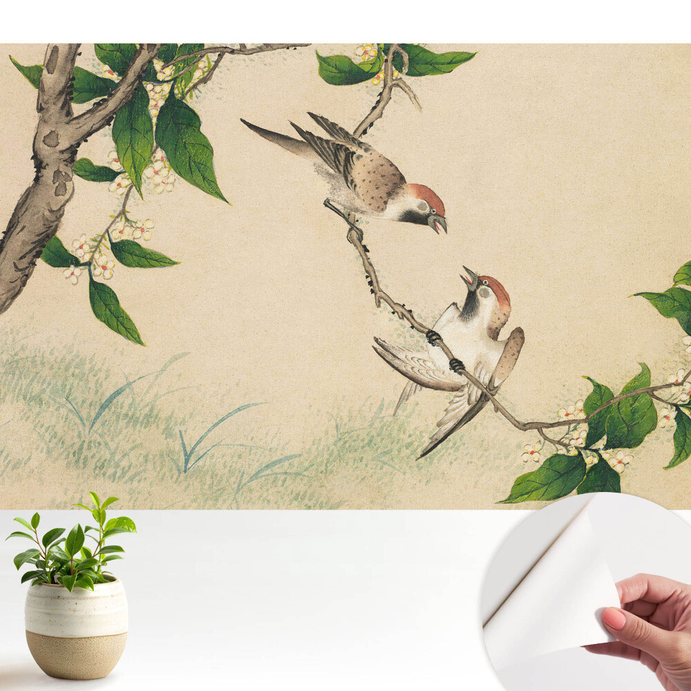 Păsări pe o ramură în stil clasic