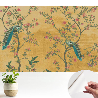 Motive florale cu păuni