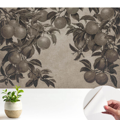 Frunze de fructe retro monocrome în stil vintage