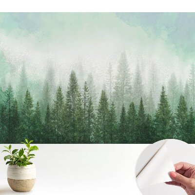 Peisaj forestier cu conturul unui lup