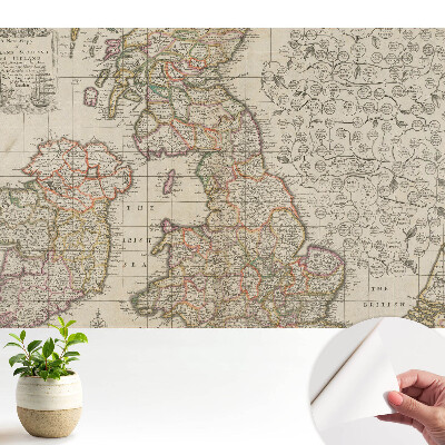 Hartă veche a Insulelor Britanice cu detalii.