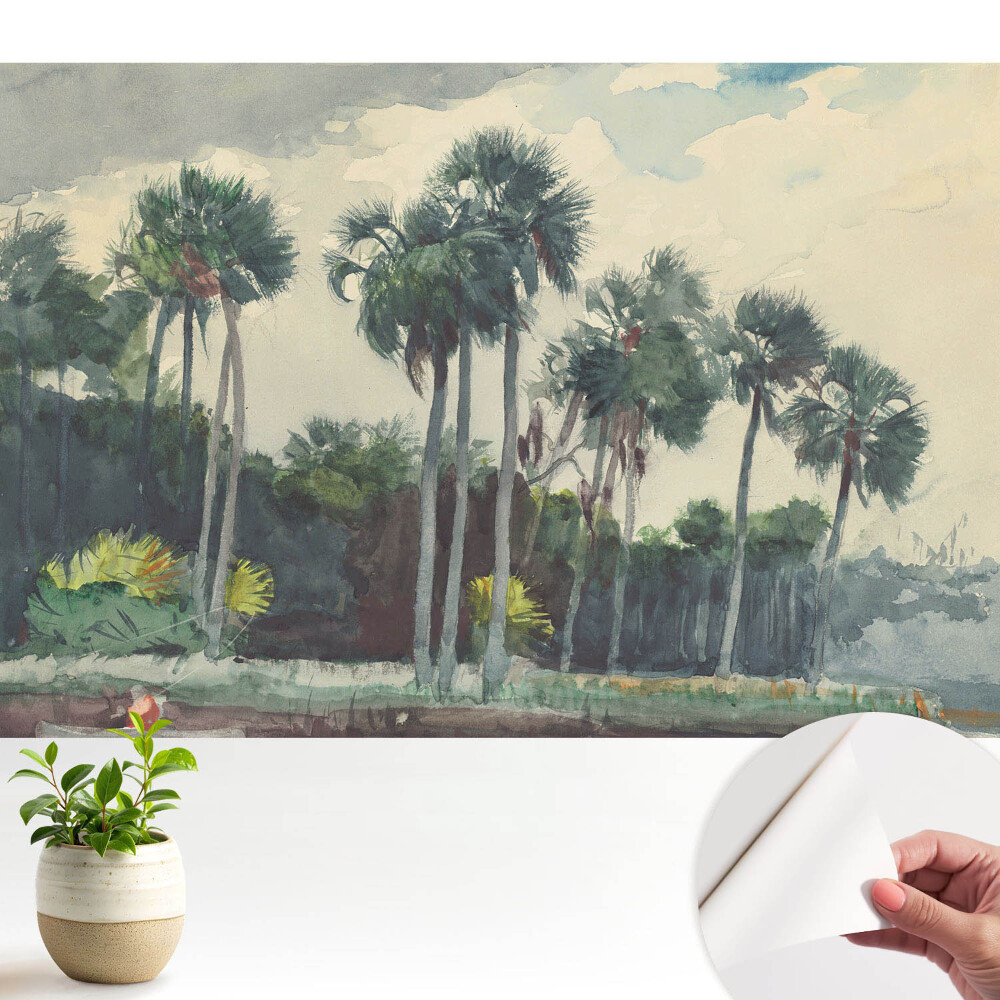 Palmieri tropicali în stil acuarelă