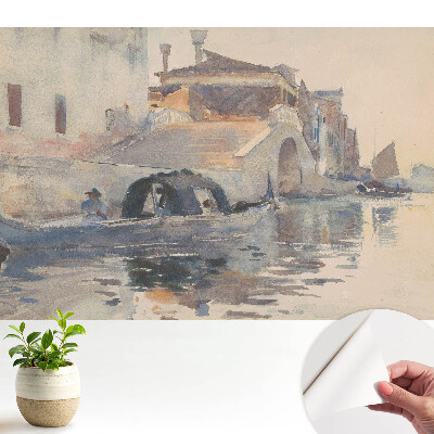 Peisaj în acuarelă cu vedere spre Veneția, intitulat „Armonia apei”