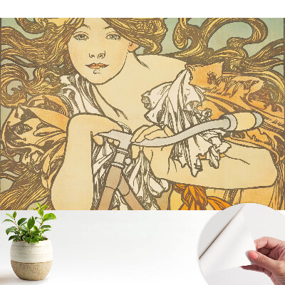 Femeie pe bicicletă în stil Art Nouveau