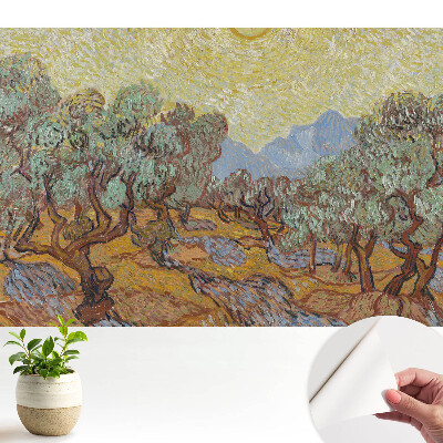 Un tablou cu un peisaj energic, plin de detalii colorate